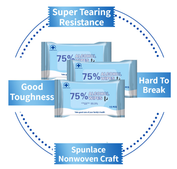 10 Sheets/pack Portable Disinfection Wipe Paper 75% Alcohol Swabs Pads Wipes Antiseptic Sterilization Prevention Cleaning Tissue