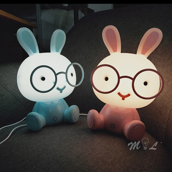 Modern Led Table Lamp Cute Rabbit Table Lamps for Bedroom Home Deco Children's Night Lamp Desk Light 3W Led Lamp Touch Sensor