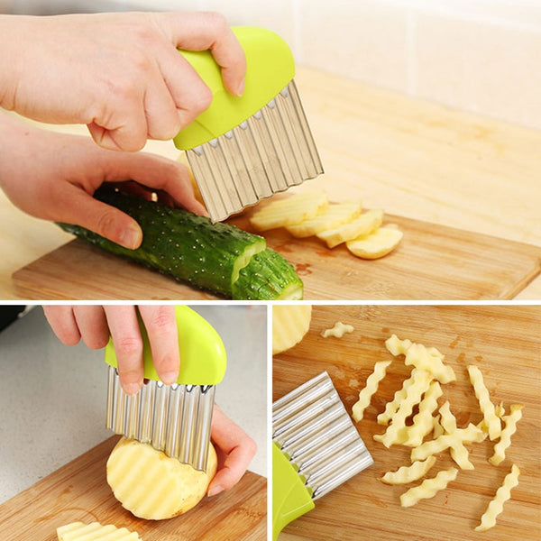 Wave Onion Potato Slices Wrinkled French Fries Salad Corrugated Cutting Chopped Potato Slices Knife Kitchen Product Gadgets Tool
