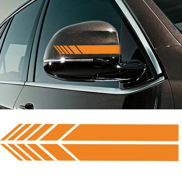 1 Pair Universal Rear View Mirror Stickers Decor DIY Car Body Side Stripe Decals