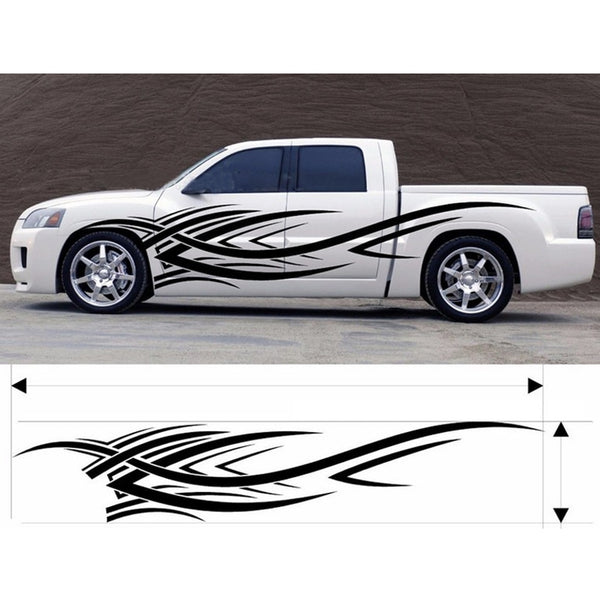 Pair Waterproof Car Body Side Truck Decal Vinyl Flame Graphics Racing Stripes Sticker Universal