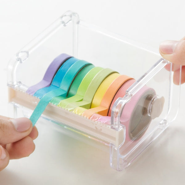 Creative Washi Tape Cutter Set Tape Tool Transparent Tape Holder Tape Dispenser School Supplies Office Stationery